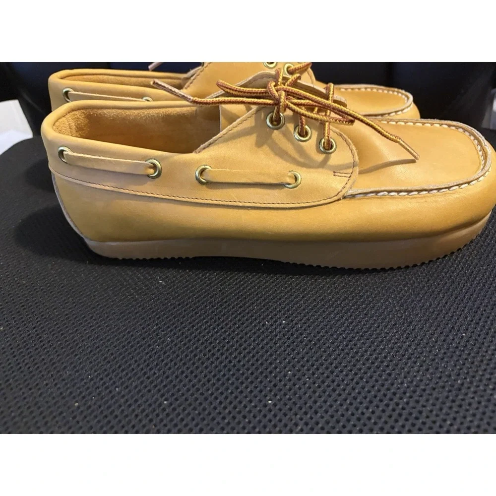Roots Mens Boat Shoes Leather Lace Up Comfort Casual Tan‎ Loafers 7.5